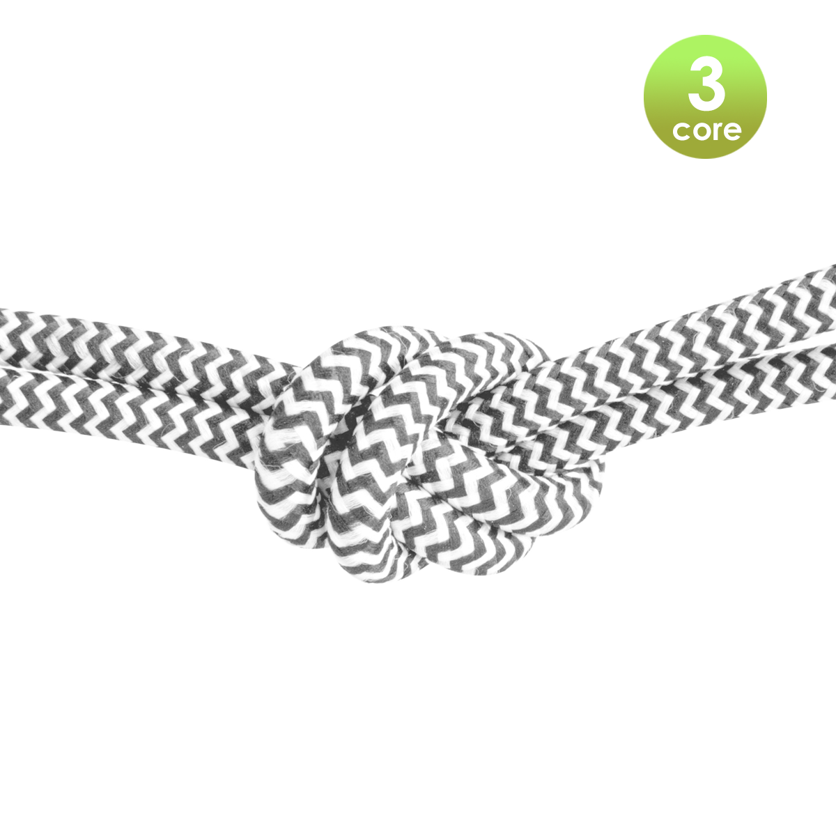 Tangla lighting - TLCB03001A - 3c - Fabric cable 3 core - in grey and white